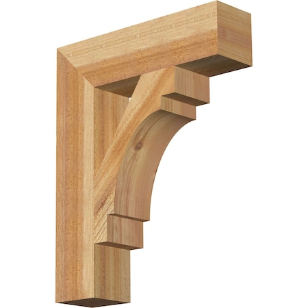 Merced Block Rough Sawn Bracket, Western Red Cedar, 4"W x 16"D x 20"H
